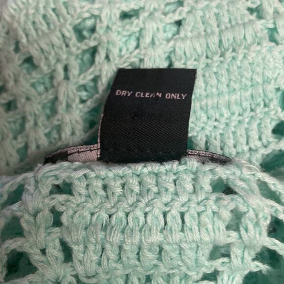 ASHRO Crochet Suit Aqua-Mint Jacket Dress Church Party Resort Cruise Office - Picture 14 of 15